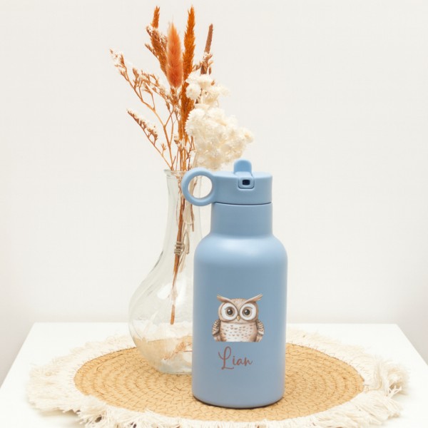 Children's drinking bottle Owl 350 ml, Blue