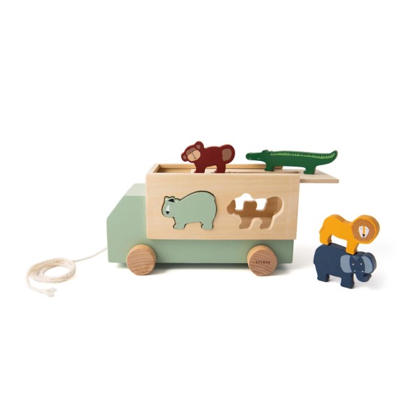 Pull Along Toy, Wooden Truck 'Safari'