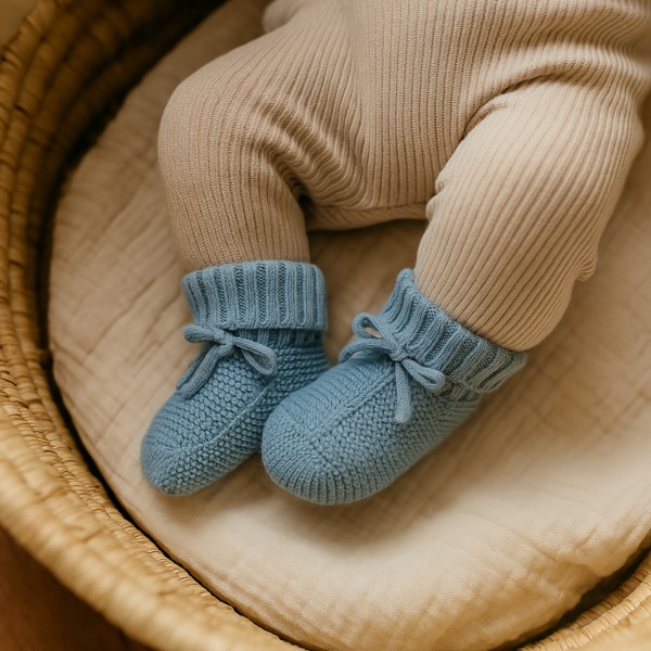 Baby Strickschuhe, Blue