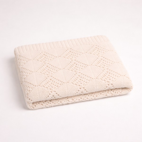 Babydecke, Vintage Ecru, gestrickt