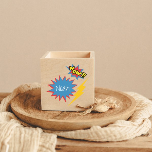 Wooden pencil holder Superhero
