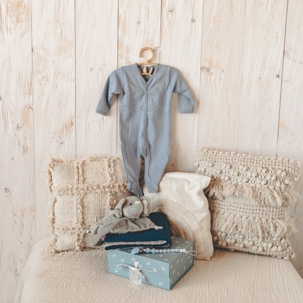 Baby Geschenkset Darling, Elefant Grau &amp; Navy