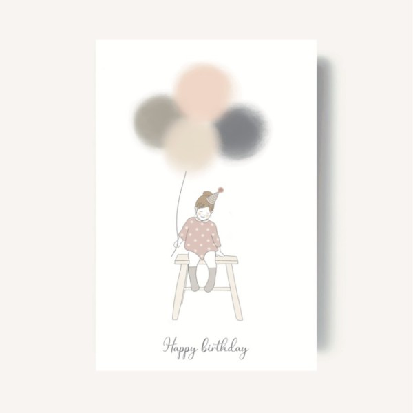 Glückwunschkarte 'Happy Birthday', Mädchen